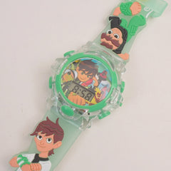 Kids Character digital watch green