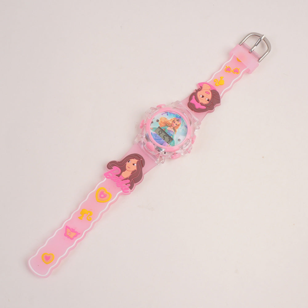 Kids Character digital watch light pink