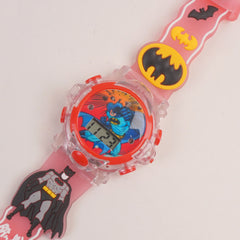 Kids Character digital watch light red