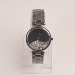 Women Chain Wrist Watch Black Dial