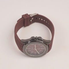 Brown Strap Black Dial Man's Wrist Watch PP