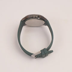 Green Strap Black Dial Man's Wrist Watch PP