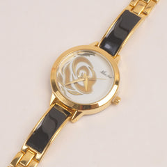 Woman Fancy Chain Watch Golden Black Style