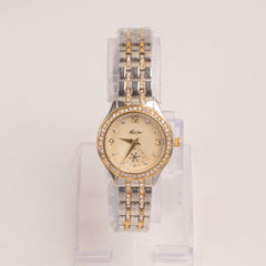 Two Tone Woman Fancy Chain Watch Golden