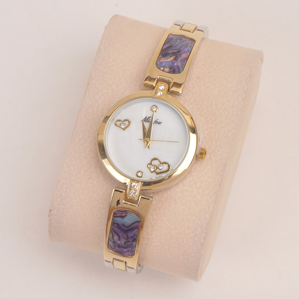 Woman Fancy Chain Watch Golden