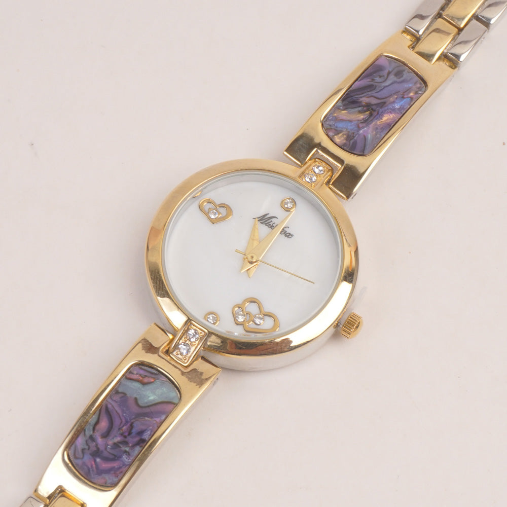 Woman Fancy Chain Watch Golden