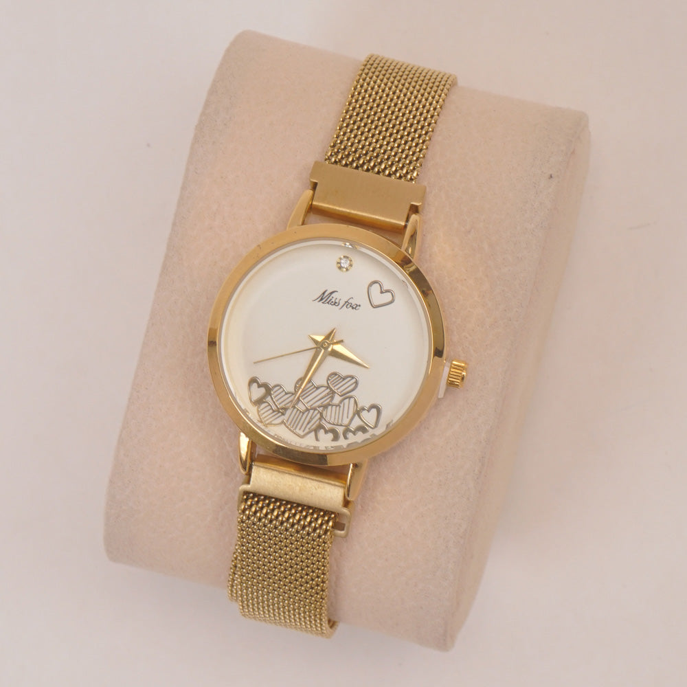 Woman Fancy Chain Watch Golden