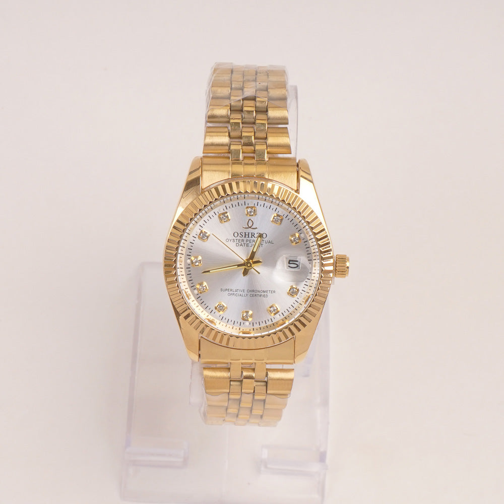 Woman Golden Chain Watch White Dial