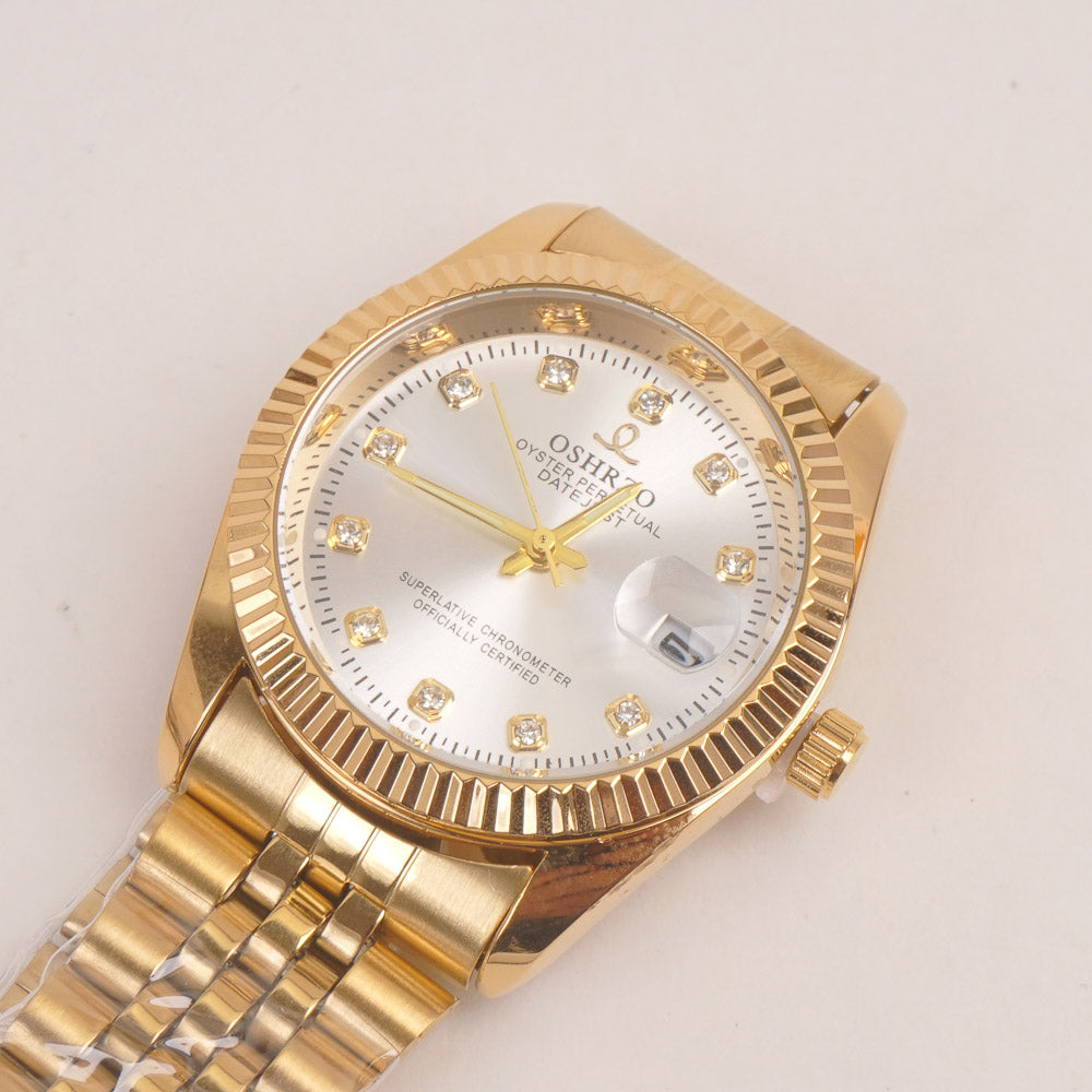 Woman Golden Chain Watch White Dial