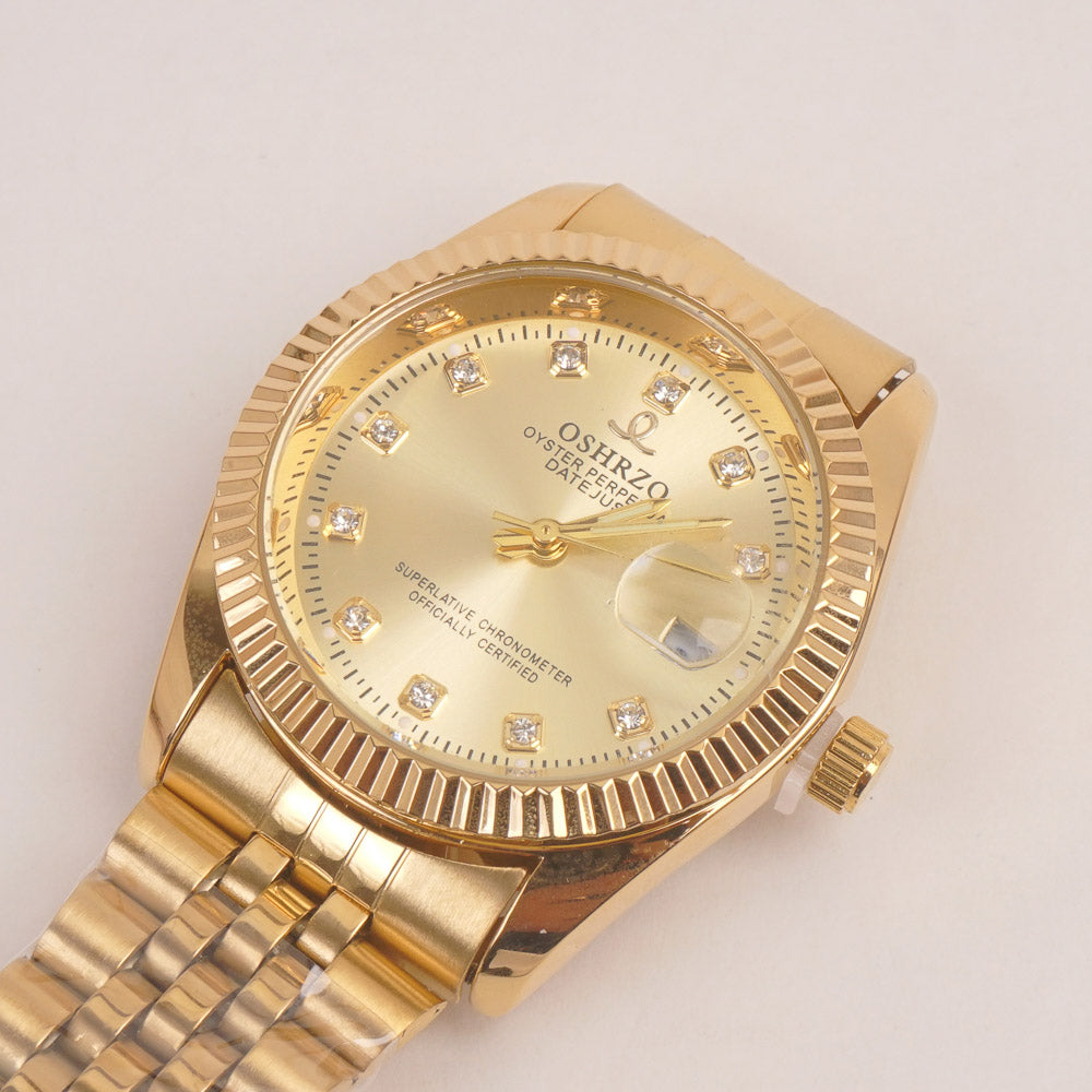 Woman Golden Chain Watch Golden Dial