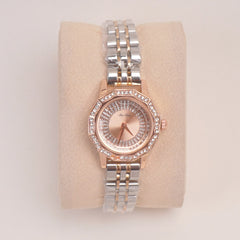 Two Tone Woman Silver Rosegold Chain Watch