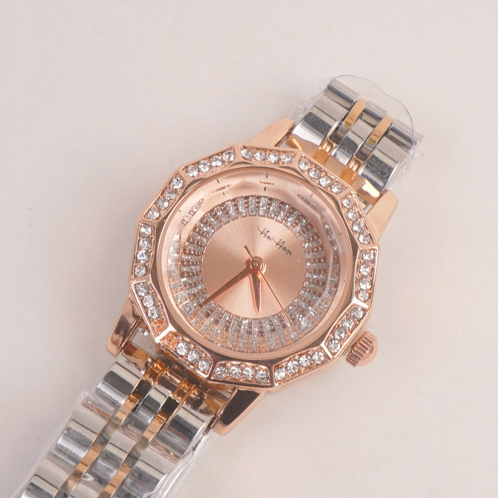 Two Tone Woman Silver Rosegold Chain Watch