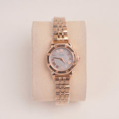 Woman Rosegold Chain Watch With Grey Dial