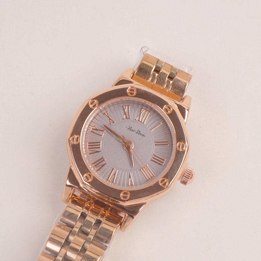 Woman Rosegold Chain Watch With Grey Dial