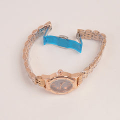 Woman Rosegold Chain Watch With Grey Dial