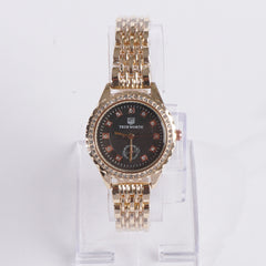 Women's Chain Watch Golden Black