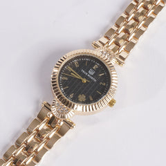 Women's Chain Watch Golden Black
