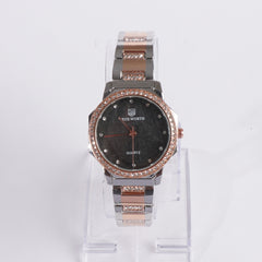 Two Tone Women's Chain Watch Rosegold Black