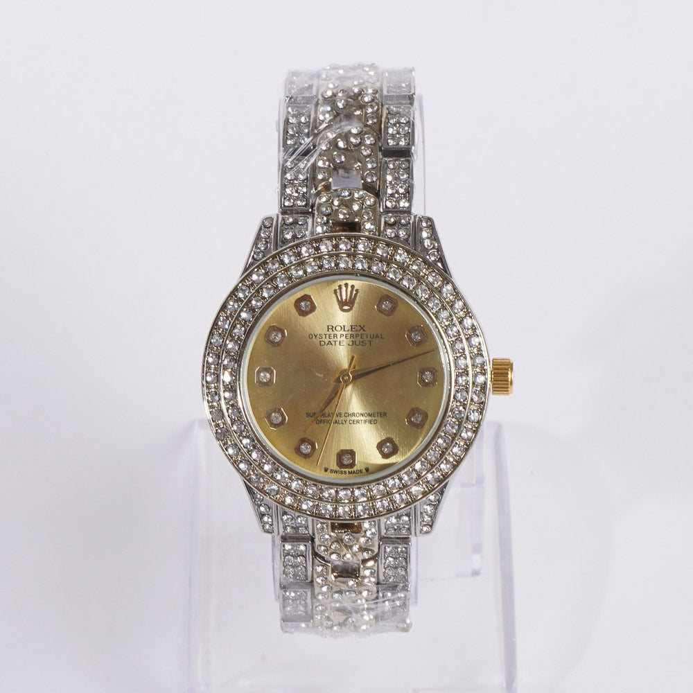 Two Tone Women's Chain Watch Silver-Golden R