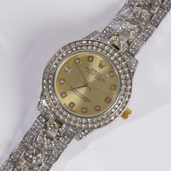Two Tone Women's Chain Watch Silver-Golden R