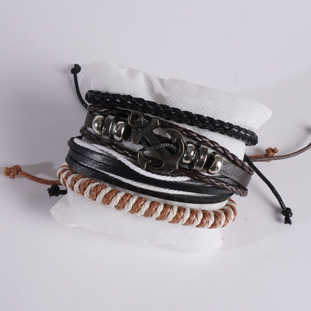 3pc Set Fashion Trendy Mans Bracelet Anchor