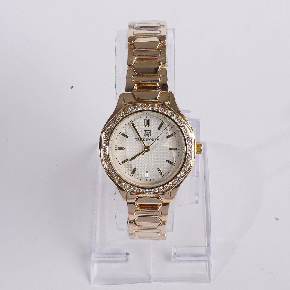 Women's Chain Watch Golden White