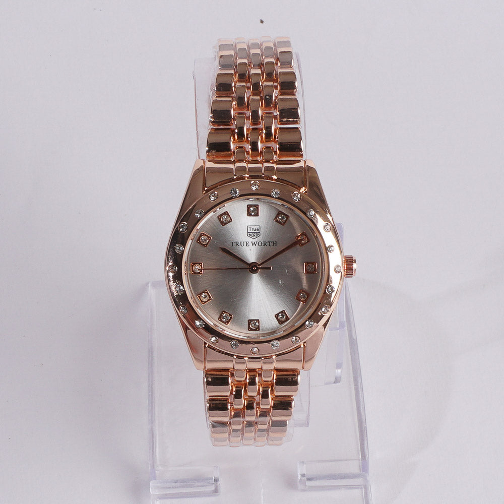 Women's Chain Watch Rosegold White