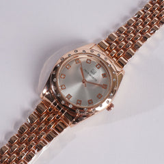 Women's Chain Watch Rosegold White