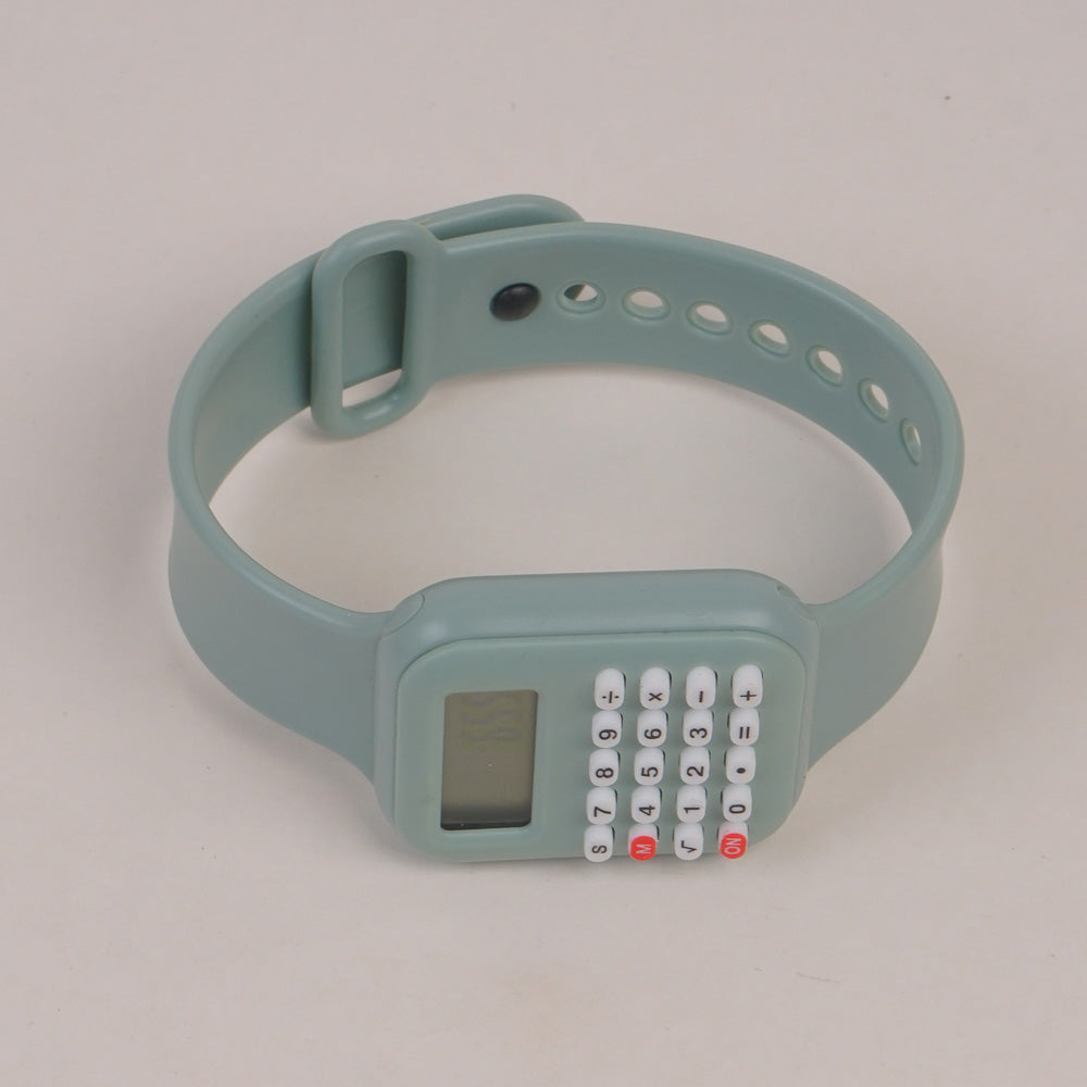 Kids Calculator digital watch green