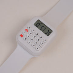 Kids Calculator digital watch white