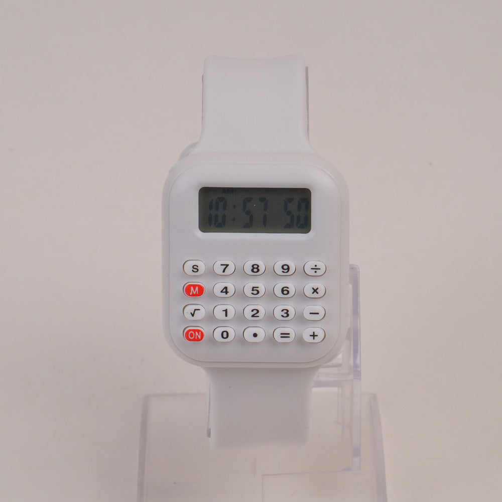 Kids Calculator digital watch white