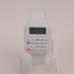 Kids Calculator digital watch white