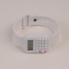 Kids Calculator digital watch white