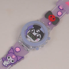 Kids Character digital watch light purple