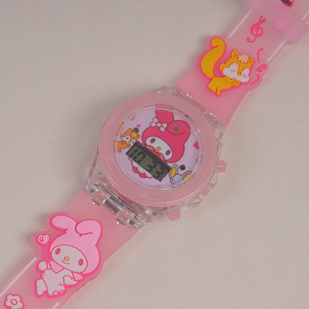 Kids Character digital watch light pink