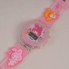 Kids Character digital watch light pink