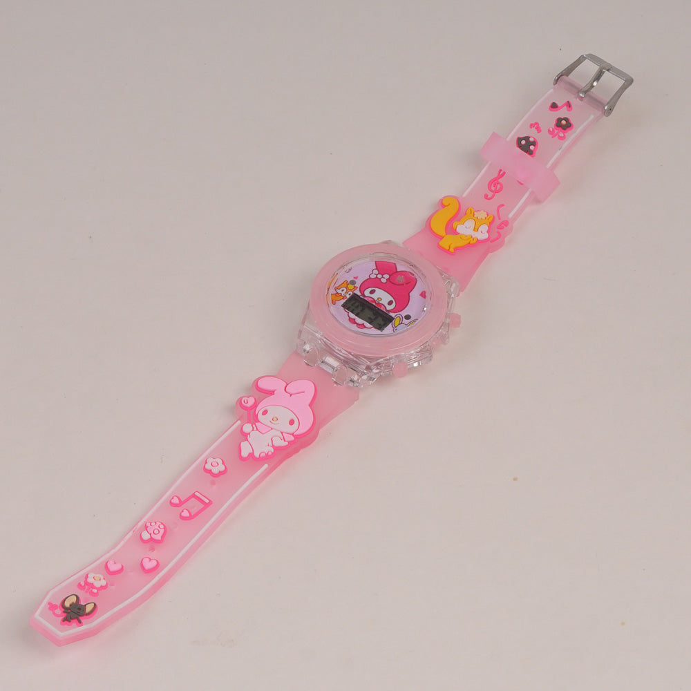 Kids Character digital watch light pink