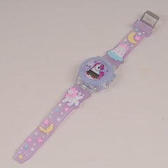 Kids Character digital watch light purple