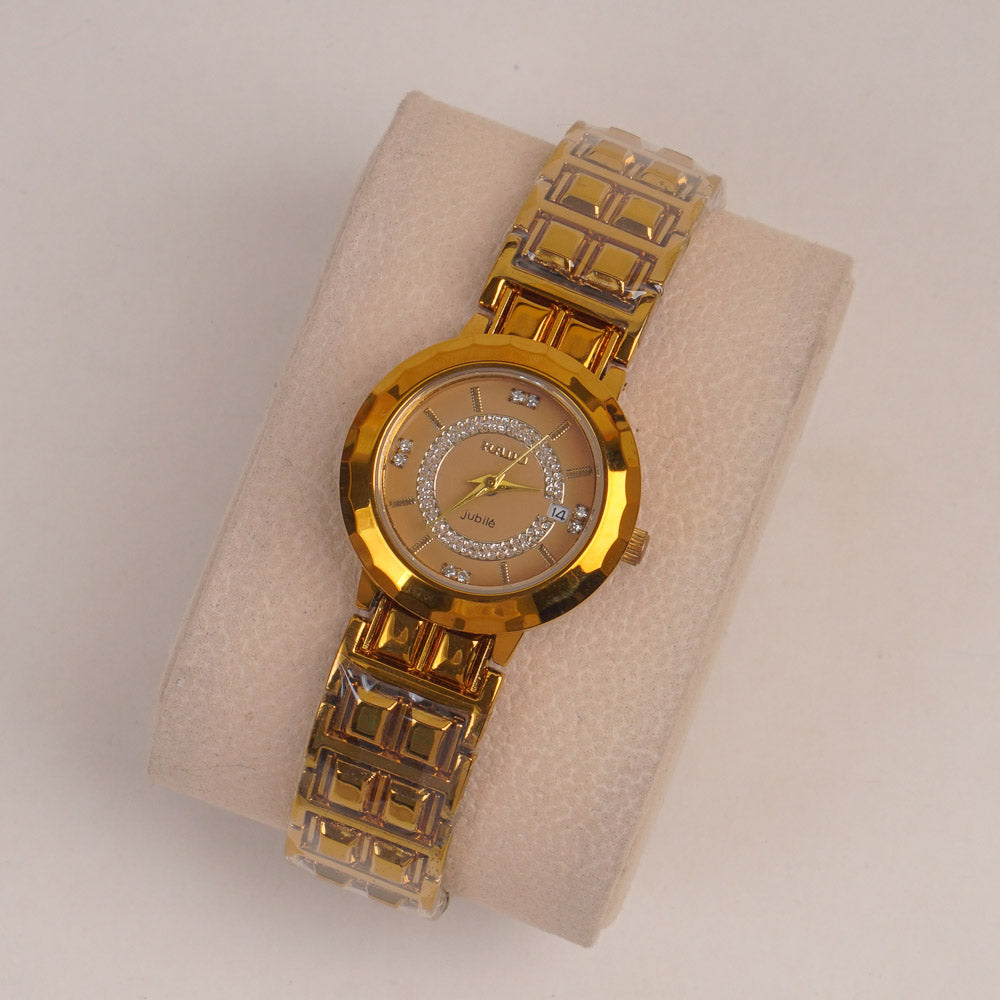 Brown Tone Couple Watches Chain with Beige Dial