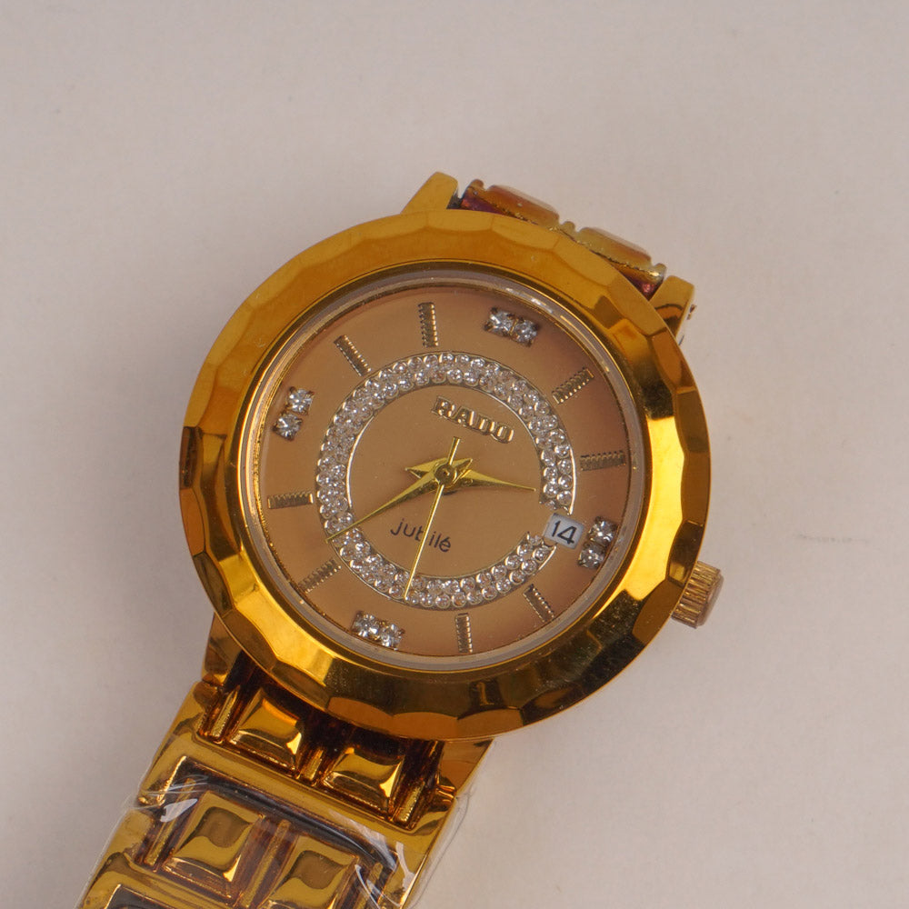 Brown Tone Couple Watches Chain with Beige Dial