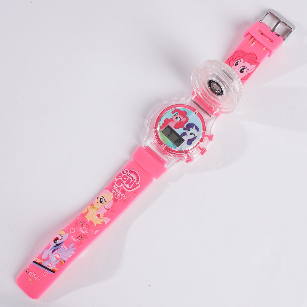 Kids Character Digital Watch with Light Pink