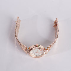 Women's Chain Watch Rosegold White