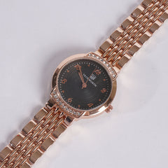 Women's Chain Watch Rosegold Black