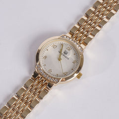 Women's Chain Watch Golden White