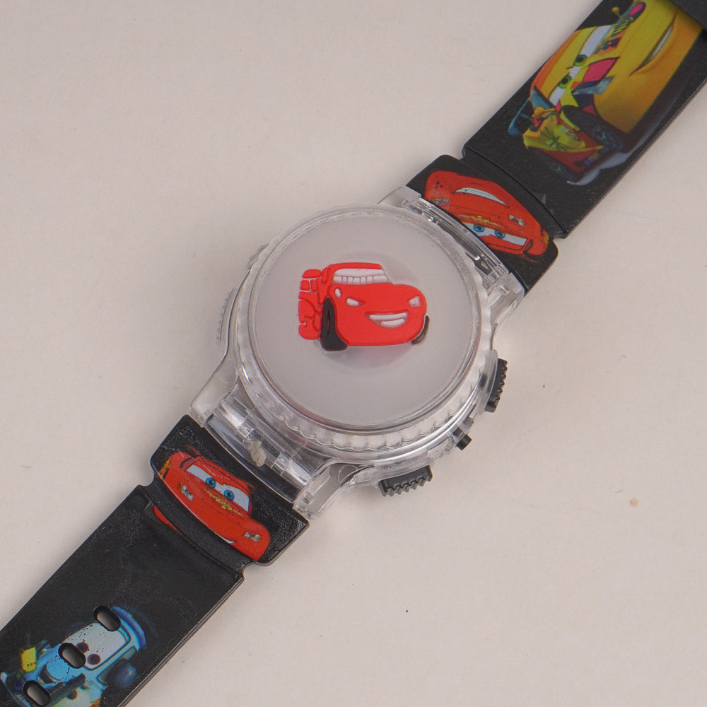 Kids Character Spinner digital watch Black Car