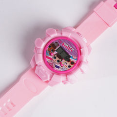 Kids Character Projector Watch Pink