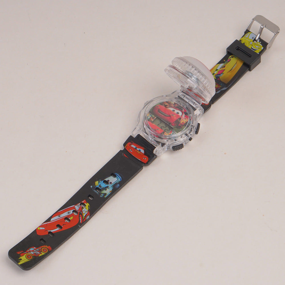 Kids Character Spinner digital watch Black Car