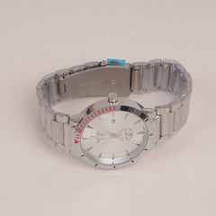 Mans Silver Chain Watch With Silver Dial