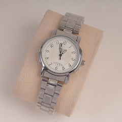 Silver Chain Womans Watch White Dial