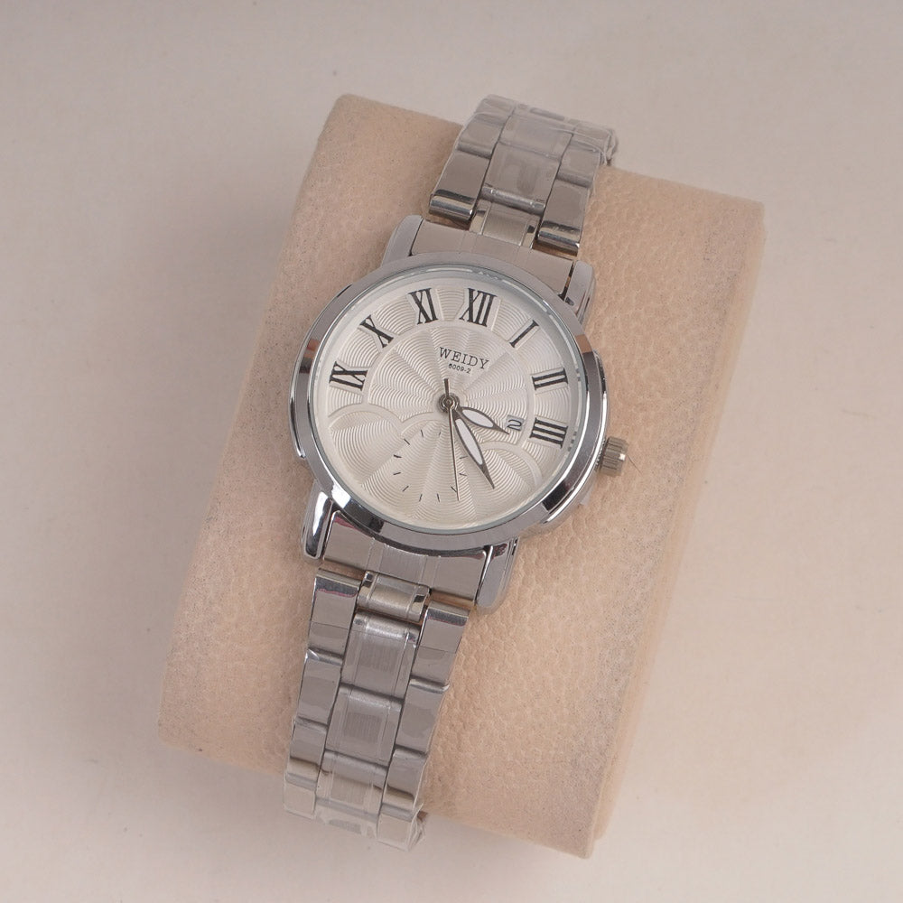 Silver Chain Womans Watch White Dial